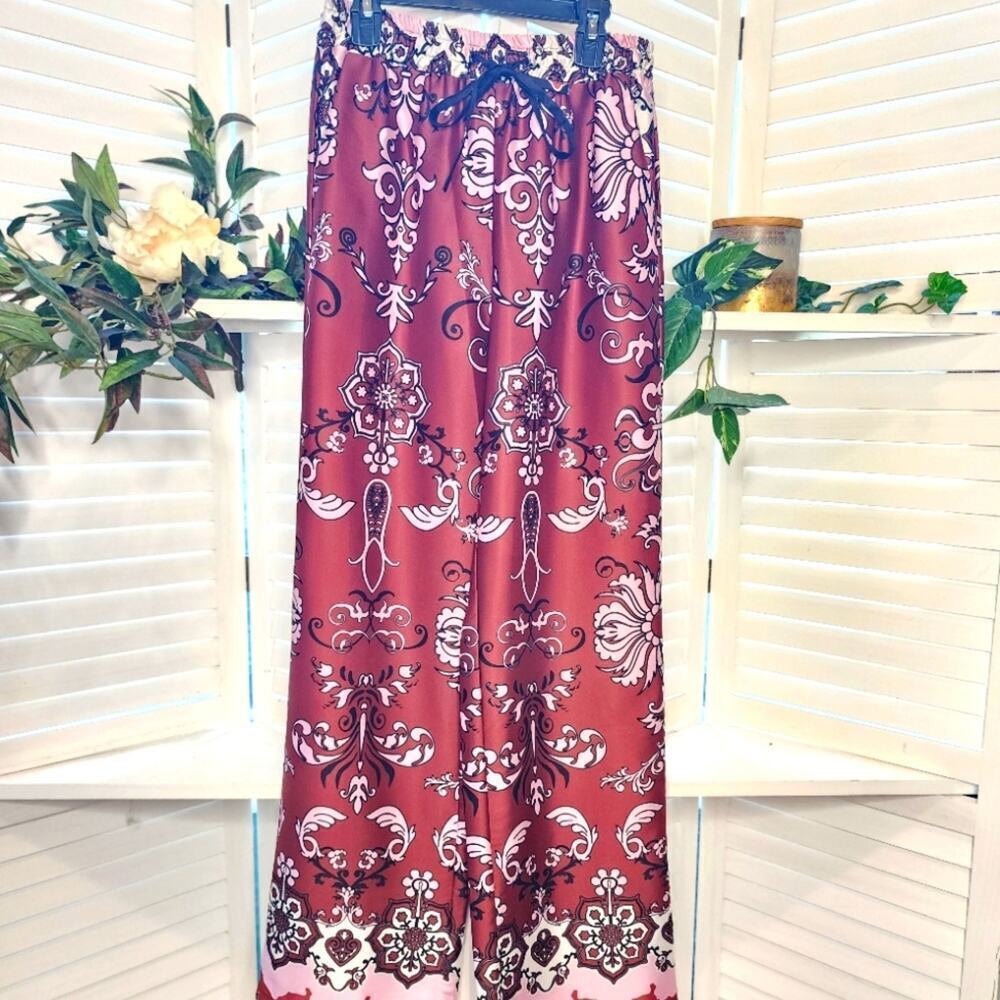 KASIA NEW BROWN SILK LIKE PANTS SIZE SMALL(STRETCH WAIST) RETAIL $162